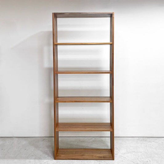 無印良品 MUJI スタッキングシェルフ ワイド 1列5段 ウォールナット材 オープンシェルフ 本棚 飾り棚 収納 ナチュラルデザイン 定価¥31,900- ●