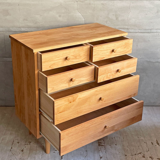 モモナチュラル MOMO Natural コモ チェスト COMO CHEST LOW 4段 6ドロワー アルダー材 ナチュラルテイスト \79,000- ♪
