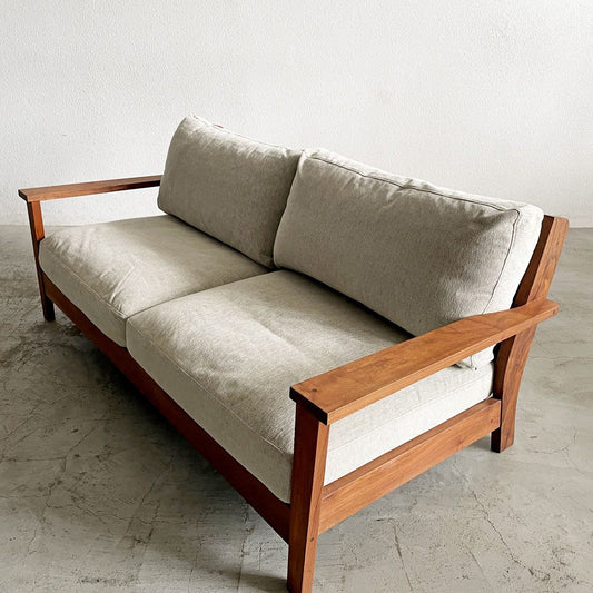 マスターウォール MASTERWAL コモンルーツ COMMON ROOTS ピッキオ ピーエスワン Picchio PS1 2Pソファ 2人掛け ウォールナット無垢材 ファブリック カバーリング アカセ木工 展示品 〓