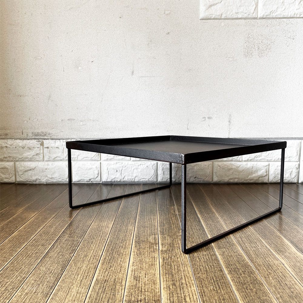 内田鋼一 鉄錆膳 大 スクエア 40×40cm サイドテーブル 花台 現代