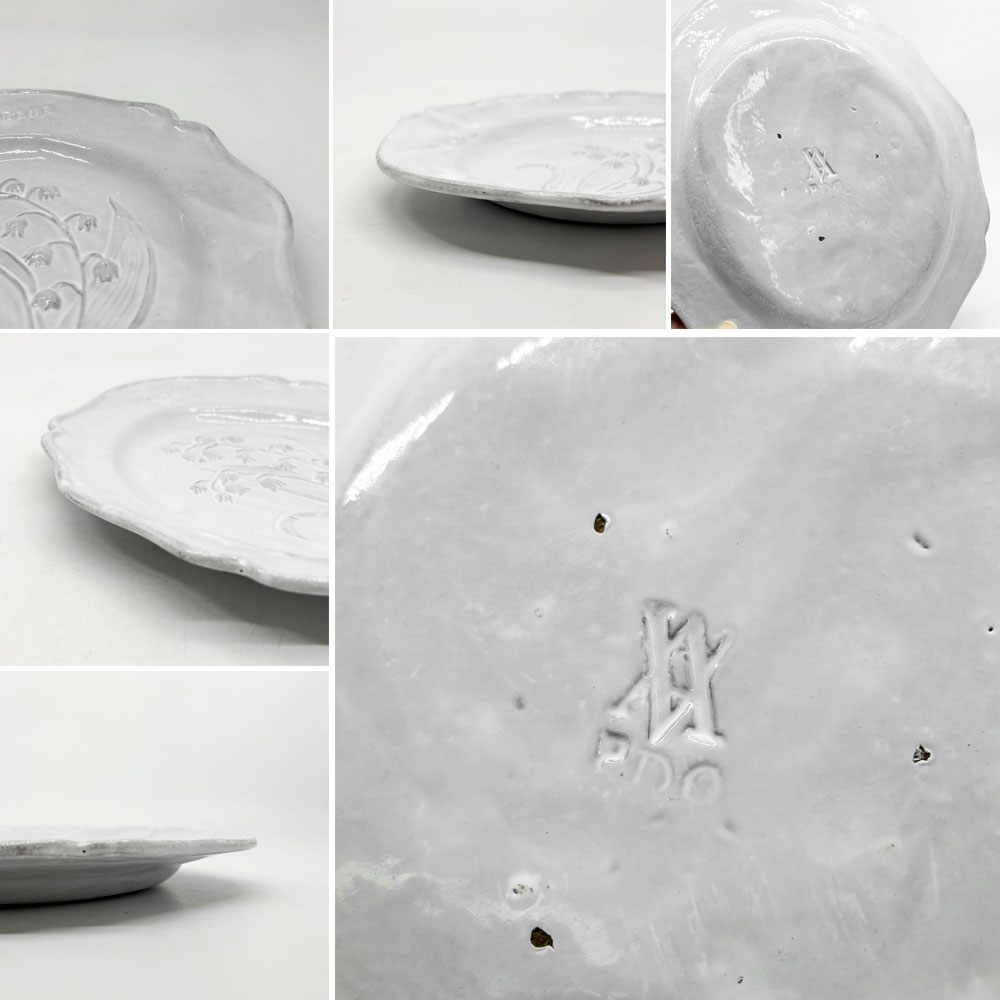 アスティエ・ド・ヴィラット Astier de Villatte フルール Fleurs デザートプレート Lily of the Valley 23cm ナタリー・レテ ●