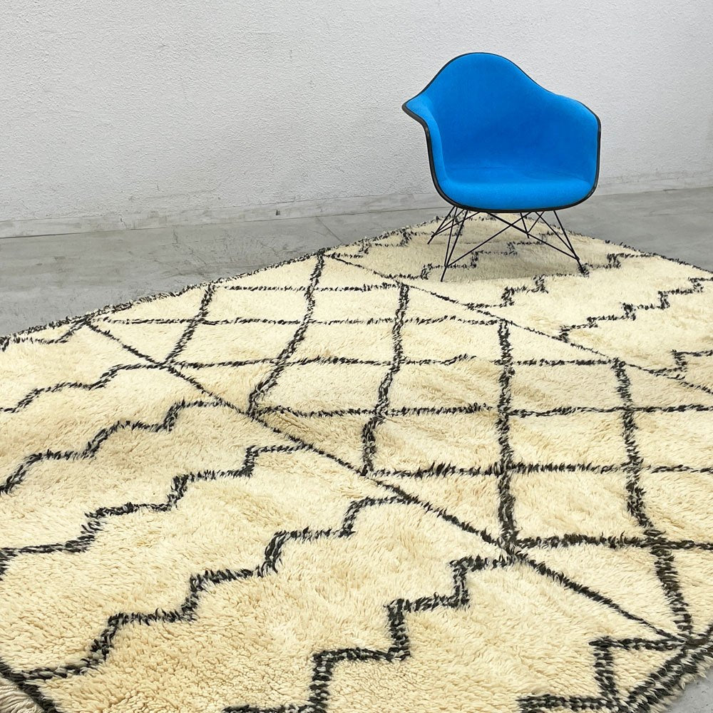 ベニワレン Beni Ouarain ラグ 手織り絨毯 モロッコ 295×221 ウール 羊毛 モロッカンラグ 大判サイズ 〓