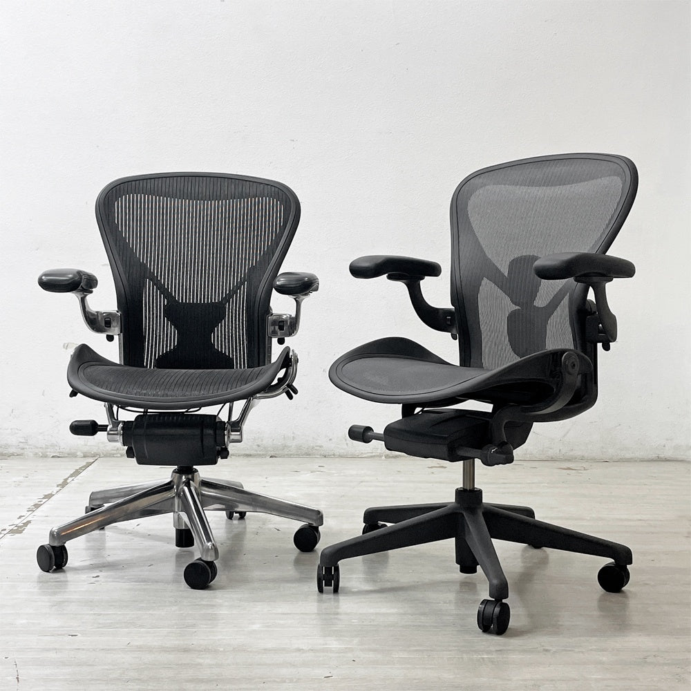 ハーマンミラー Herman Miller アーロンチェア リマスタード フル装備 Bサイズ ポスチャーフィットSL グラファイトベース ビル・スタンフ & ドン・チャドウィック ●