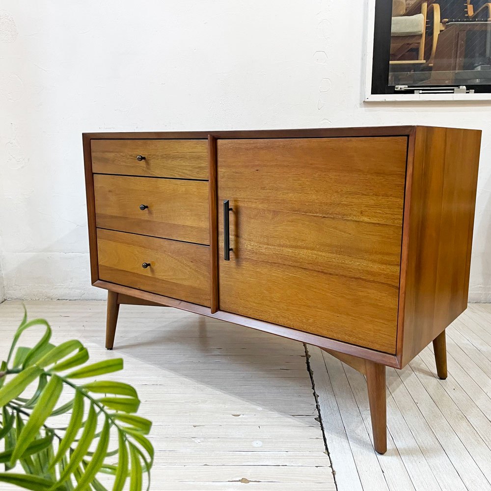 ウエストエルム West Elm ミッドセンチュリー メディア コンソール Mid-Century Media Console 40" サイドボード サイドチェスト アカシア材×ユーカリ無垢材 ★