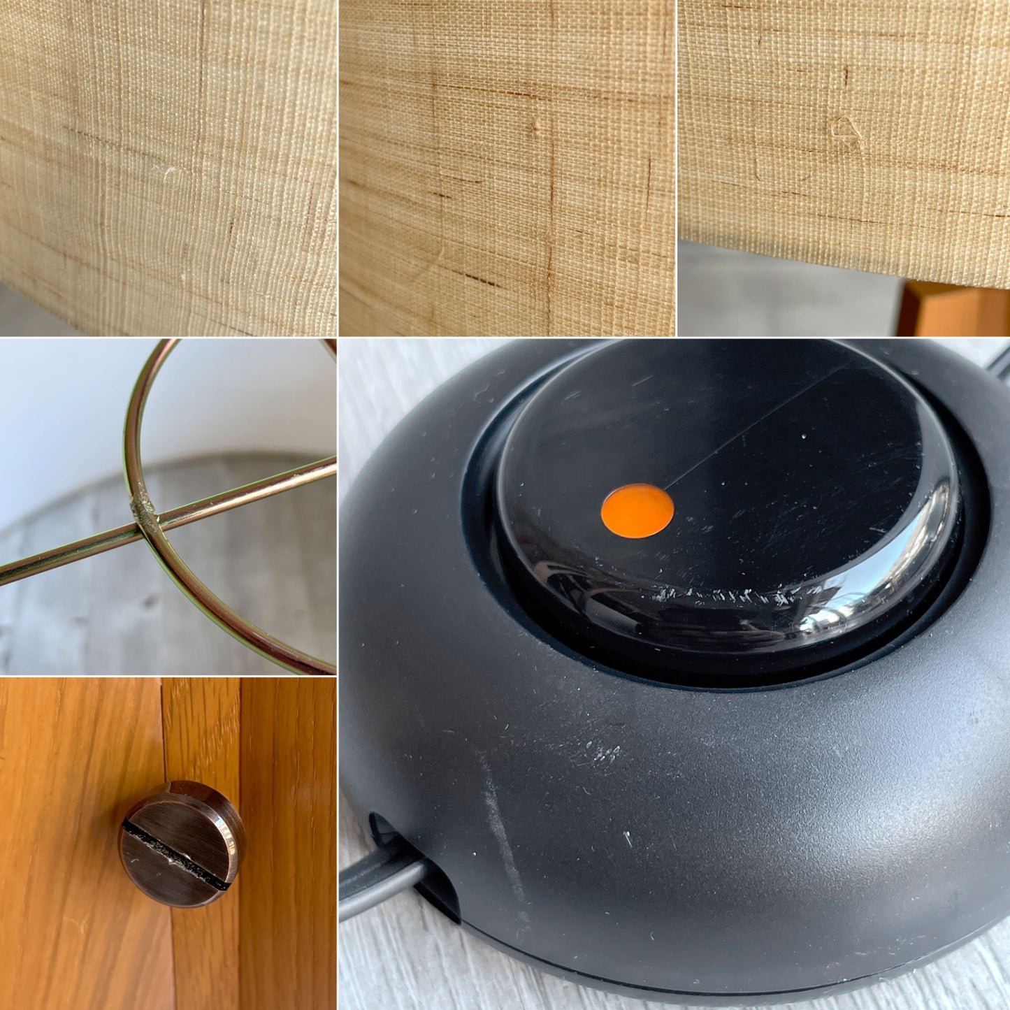 ワイスワイス WISE WISE アキ AKI CM-701 フロアランプ オーク材 麻布シェード ナチュラル 高さ調整可能 展示美品 定価¥191,400- ♪