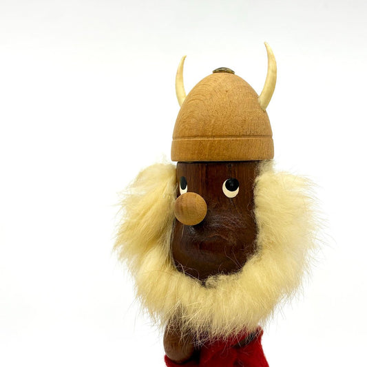 ノギンス NOGGINS バイキング ドール 槍 大 木製人形 オブジェ 北欧 民芸 ビンテージ F ●