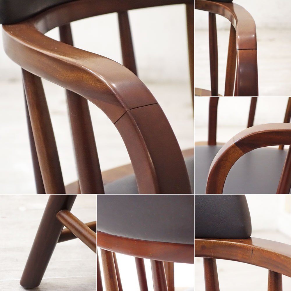 アクメファニチャー ACME Furniture オークス アーム チェア OAKS ARM CHAIR ダークブラウン PUレザー ●