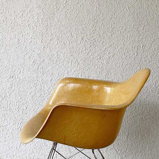 ハーマンミラー Herman Miller アームシェルチェア 2nd FRP ロッカーベース オークルライト イームズ ミッドセンチュリー ◇