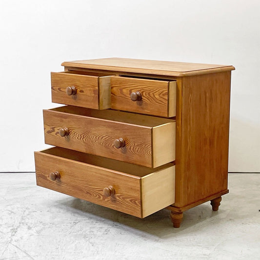 サザビー Sazaby パイン材 4ドロワーズ チェスト W90cm ナチュラルデザイン ●