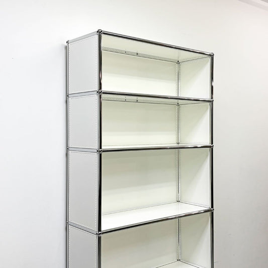 ユーエスエムハラー USM Haller モジュラーファニチャー ハラーシステム キャビネット オープンシェルフ 本棚 飾り棚 1列6段 ピュアホワイト スイス ●