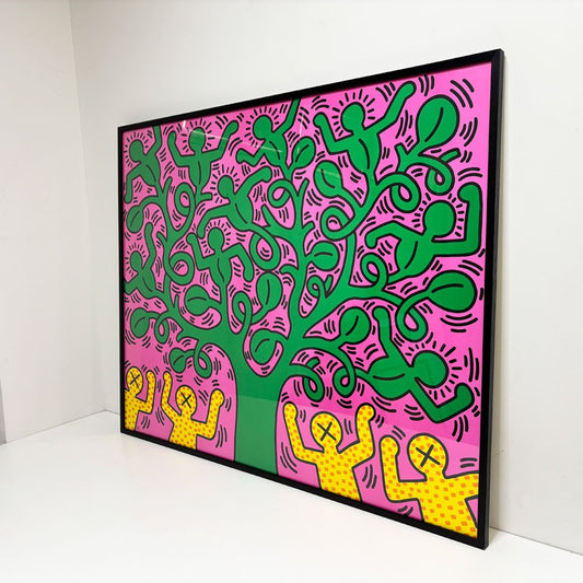 キース・ヘリング Keith Haring Untitled Tree of Life 1993 限定10枚 アートフレーム ポスター 113×92cm ポップアート ストリートアート 額装品 ●