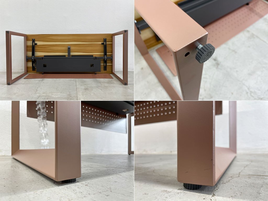 スチールケース Steelcase フレームワン frameone デスク+鍵付きキャビネット オフィス家具 キャスター W180cm 〓