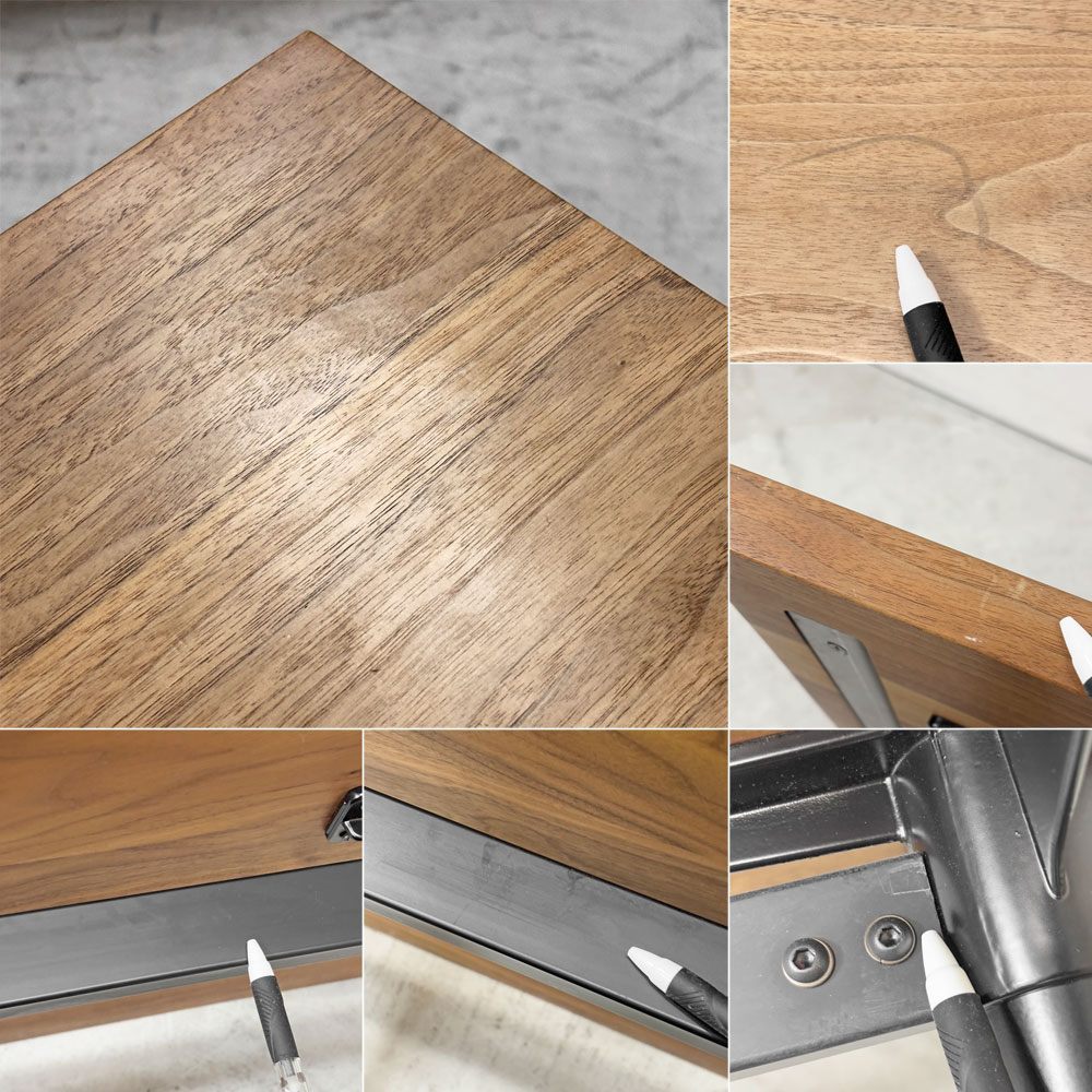 グリニッチ greeniche カフェテーブル Cafe Table ダイニングテーブル ウォールナット無垢材 × スチールレッグ インダストリアル 定価¥120,000- ●