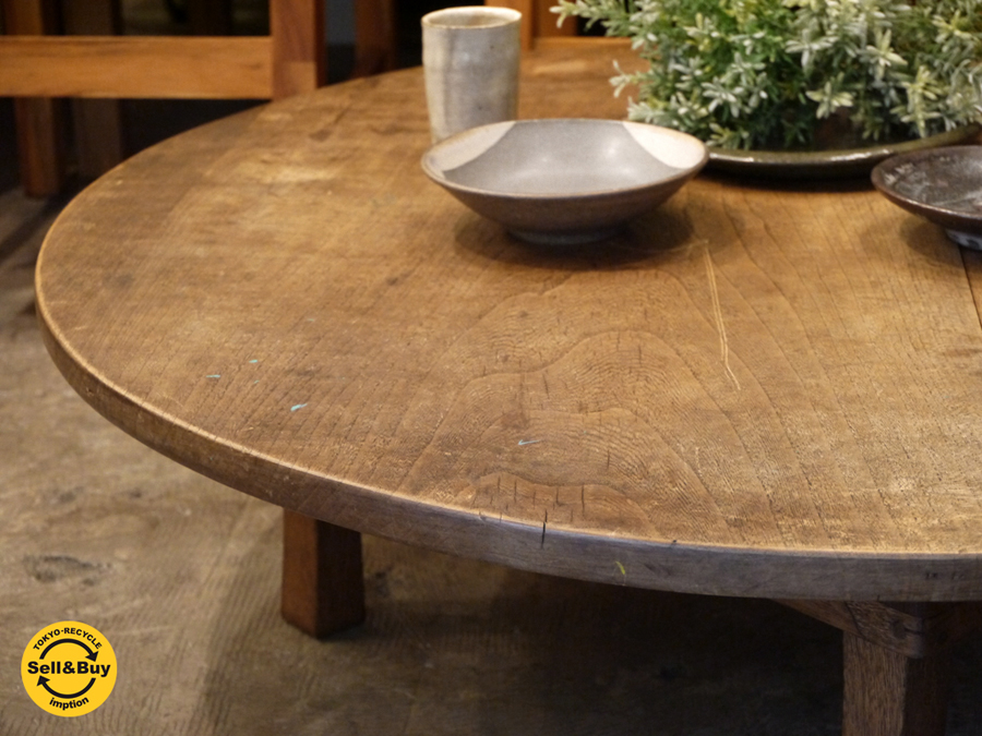 ジャパンビンテージ Japan Vintage 古い木味のローテーブル ちゃぶ台