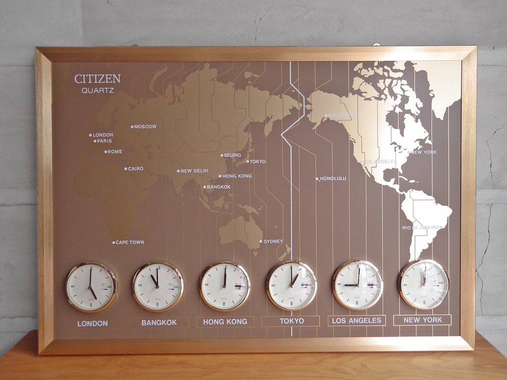 シチズン CITIZEN ワールドタイム 601 壁掛け時計 世界時計 ビンテージ