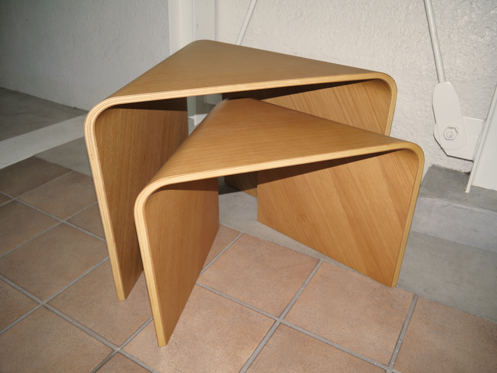 無印良品 MUJI 重なるテーブルベンチ 成型合板 オーク材 プライウッド 