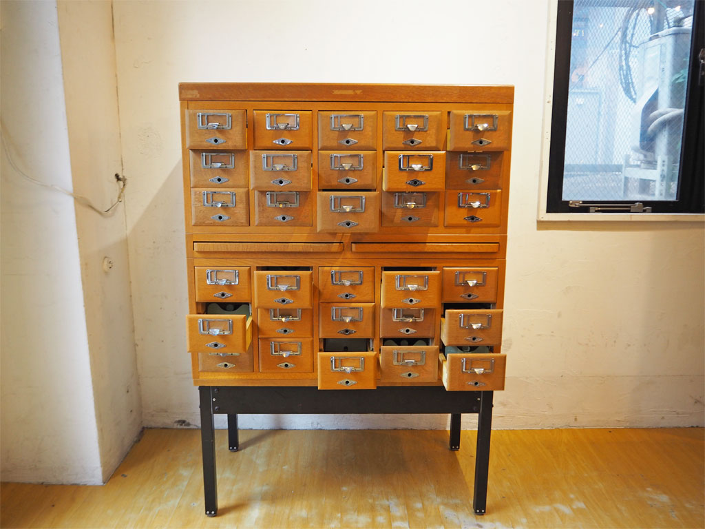 アンティーク家具】図書館カードケース棚 - 京都府の家具