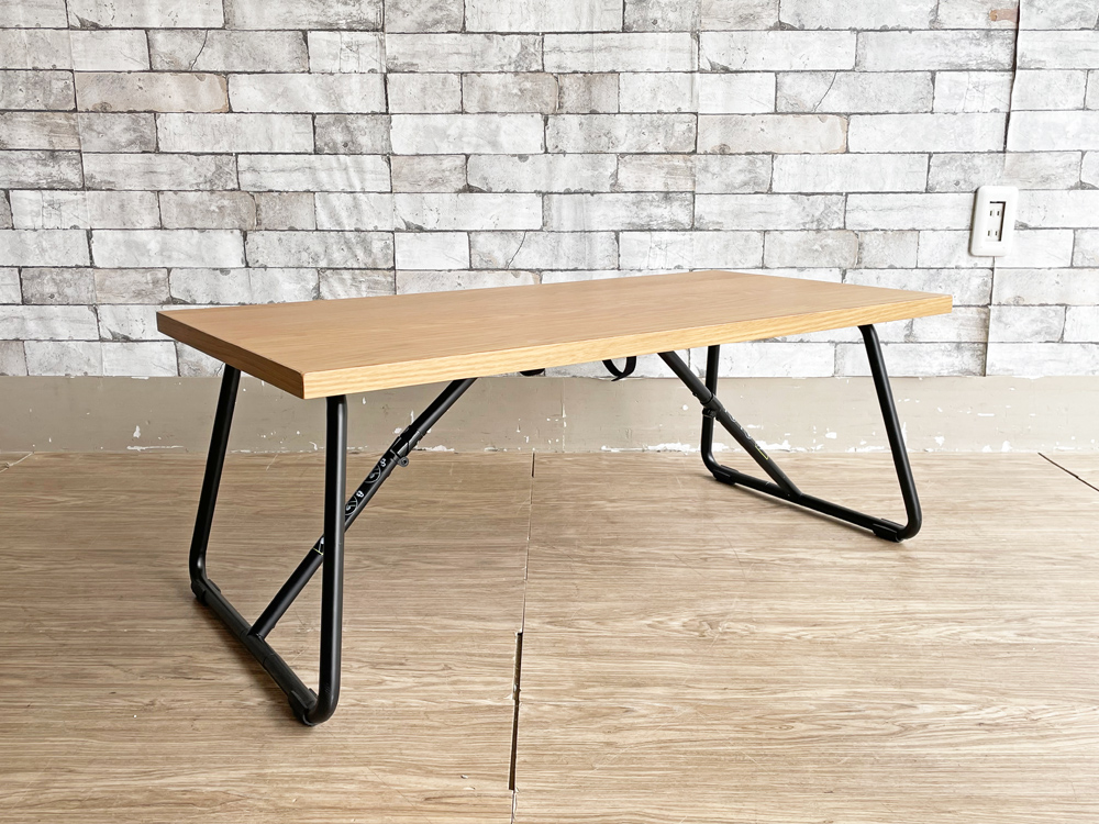 無印良品 折りたたみローテーブル・オーク材９０ｃｍ - テーブル