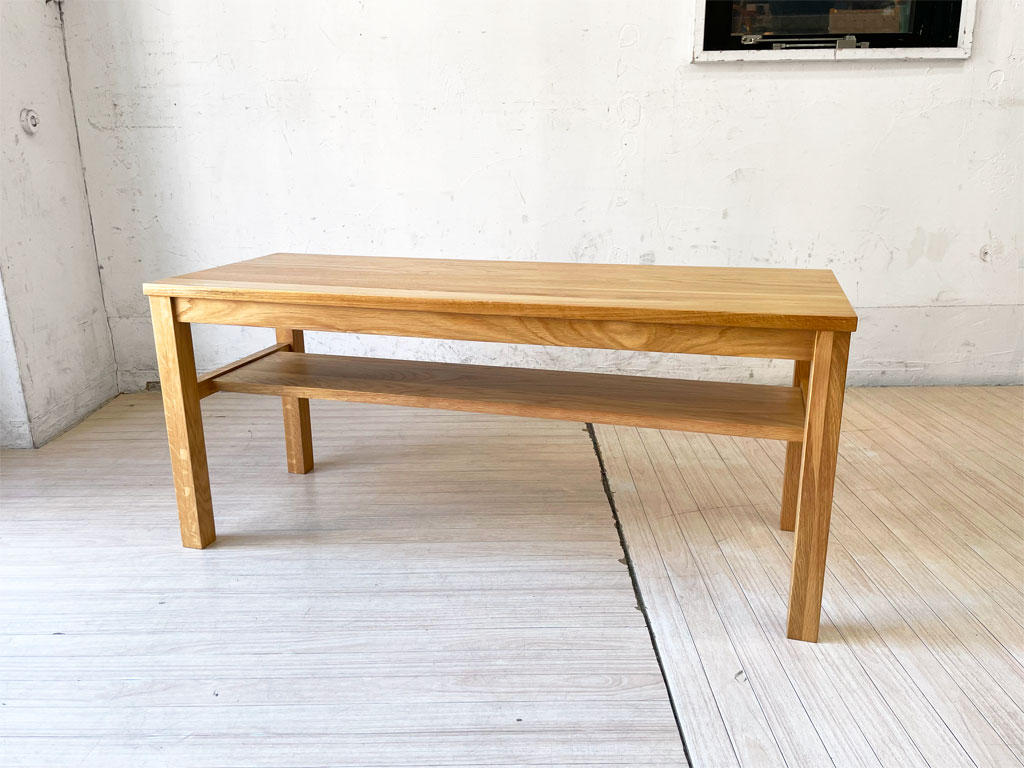 無印良品 MUJI 木製ベンチ オーク無垢集成材 ローテーブル ナチュラル