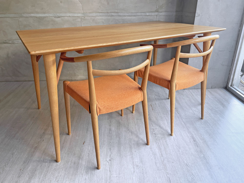 日進木工 ホワイトウッド ダイニングテーブル - 机/テーブル