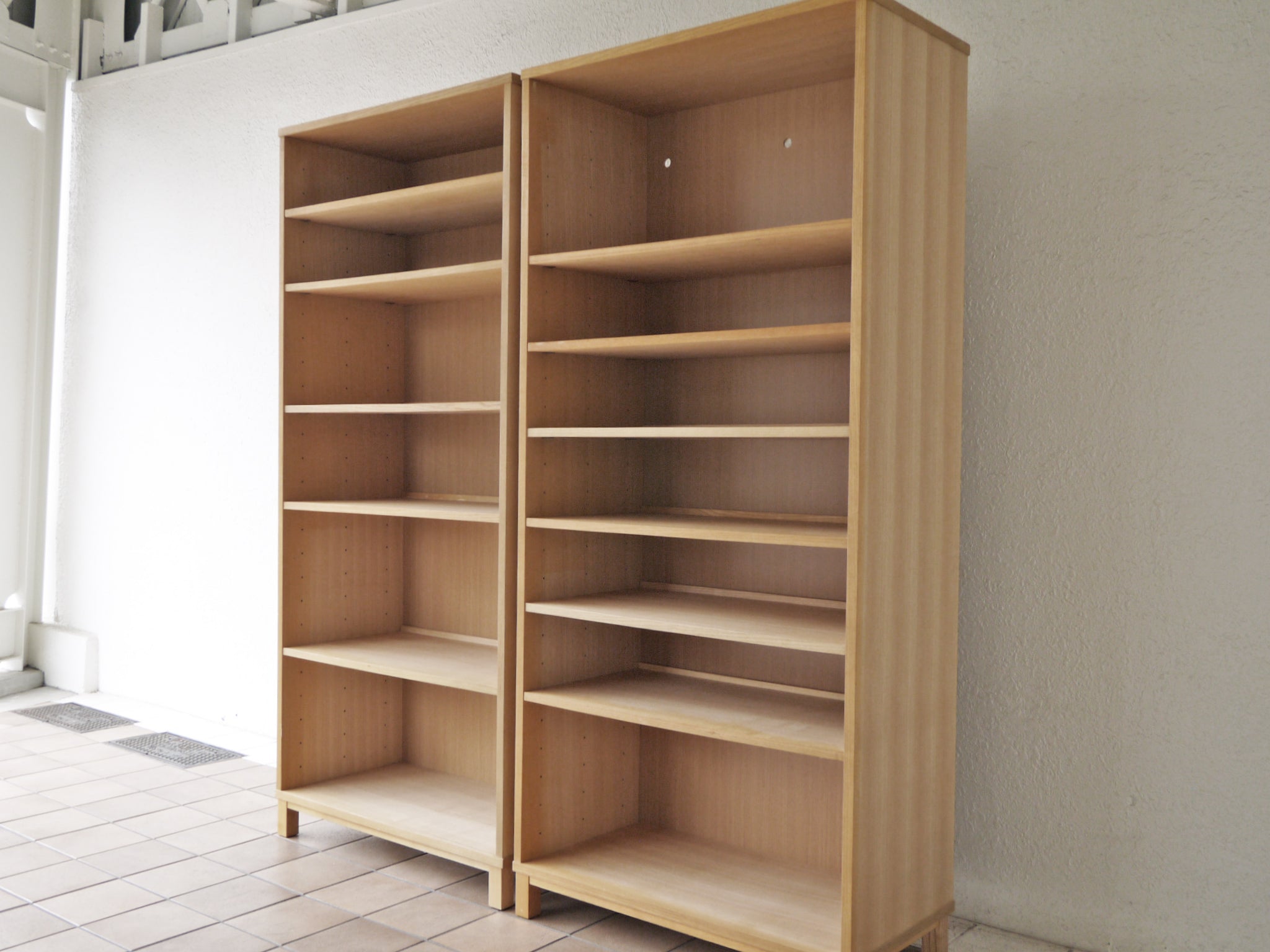 無印良品 MUJI タモ材 組み合わせて使える木製収納 ミドルタイプ H175.5cm ブックシェルフ 廃番品 ×2 中古品 買い取りしました。