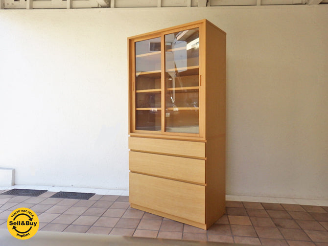 無印良品 MUJI オーク材 カップボード 食器棚 キャビネット 美品 ～空間を優しく包み込み木の温もりを十二分に感じさせてくれる収納～ 【 買取と販売とレンタルのお店 】