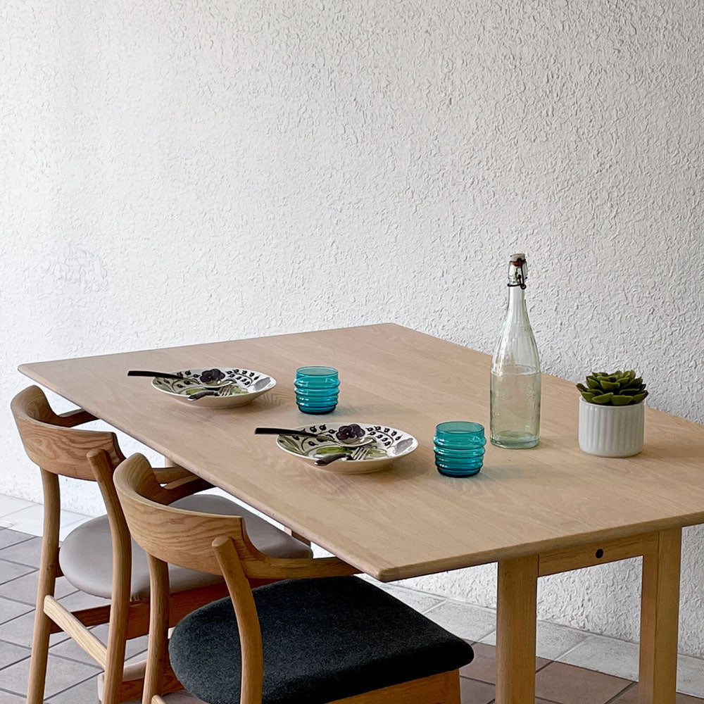 アクタス ACTUS スープ SOUP ダイニングテーブル オーク材 W150cm テーパー ミルク Tレッグ ＆ タイプC ダイニングチェア ハーフアーム ～北欧の温もりを暮らしに～