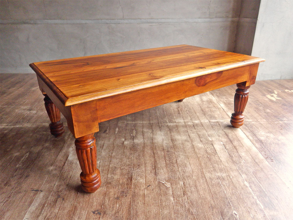 ビーカンパニー B-COMPANY シーシャムウッド無垢材 ローテーブル センターテーブル アジアンスタイル ♪ 中古品 買い取りしました。