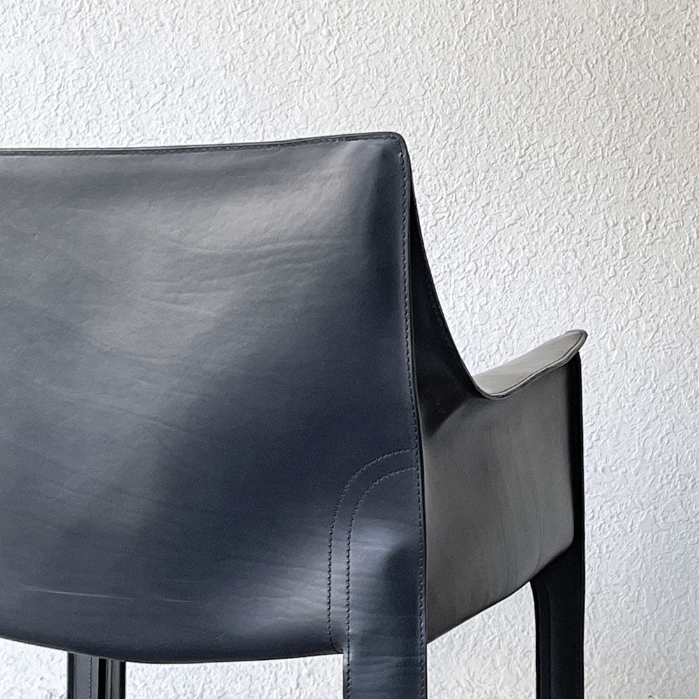 カッシーナ Cassina 414 CAB ラウンジ アームチェア 1シーター キャブチェア 本革 マリオ・ベリーニ 参考価格約65万 ～スチールフレームと厚革の密なる関係～