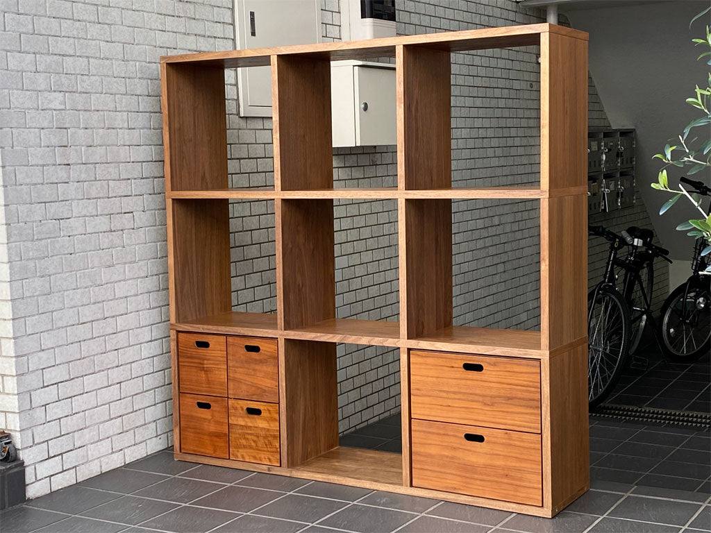 無印良品 MUJI スタッキングシェルフ 3段×3列 ウォールナット スタッキングチェスト ×2個 シンプルデザイン 中古品 買い取りしました。