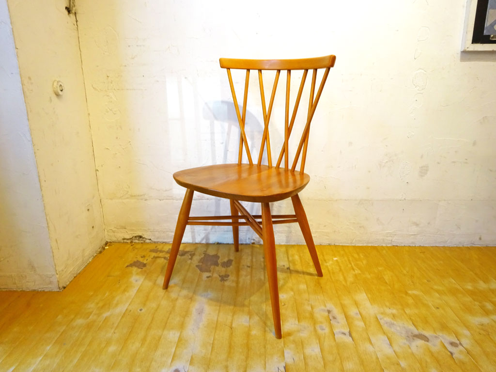 アーコール Ercol クロスバックチェア ラティスドチェア ダイニングチェア エルム材 ビーチ材 UKビンテージ 1960年代 下北沢店 中古品 買い取りしました。