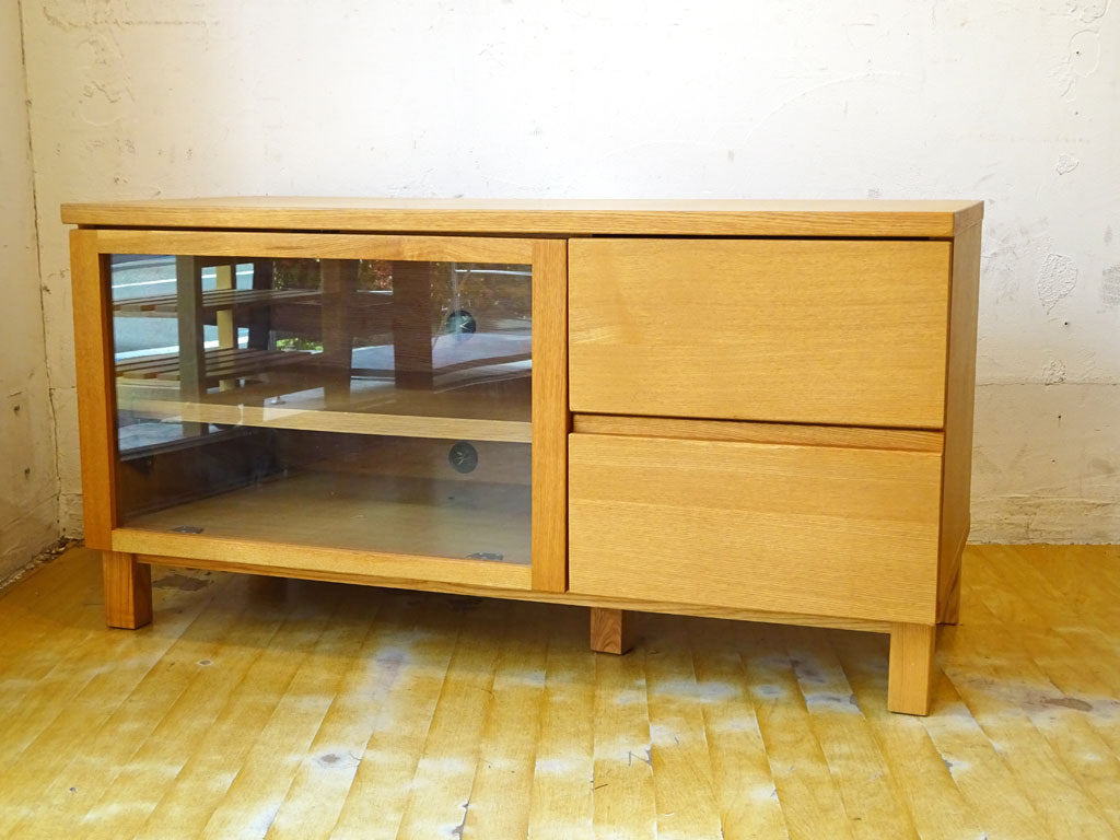 無印良品 MUJI タモ材 AVラック テレビボード AVボード 幅90cm シンプル ナチュラル 廃盤 フリップダウンドア 下北沢店 中古品 買い取りしました。