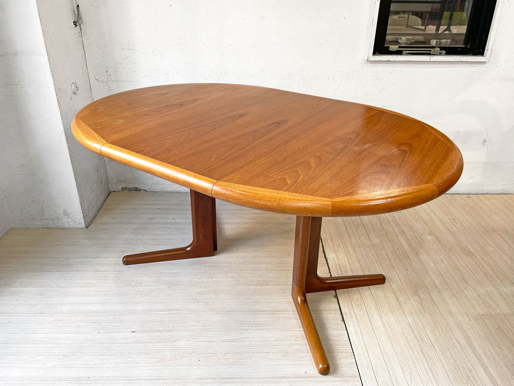 デンマーク Laurits M Larsen社 チーク材 エクステンション EX ラウンド ダイニングテーブル 伸長式 北欧ビンテージ Danish Vintage 中古品 買い取りしました。