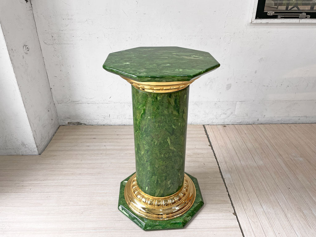 ヨーロピアンクラシカル 大理石 フラワースタンド 花台 飾り台 グリーン モダンデザイン イタリア 中古品 買い取りしました。