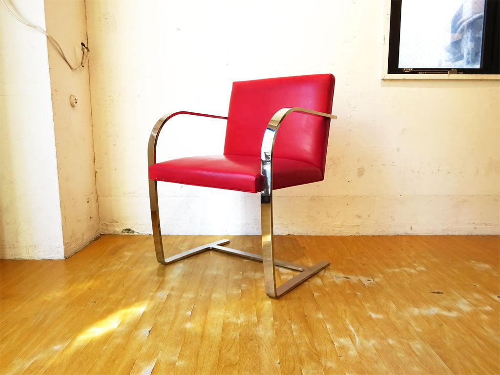 ノル Knoll ブルーノ brno フラットバー アームチェア カンティレバーチェア ミース・ファン・デル・ローエ デザイン 定価30万 中古品 買い取りしました。