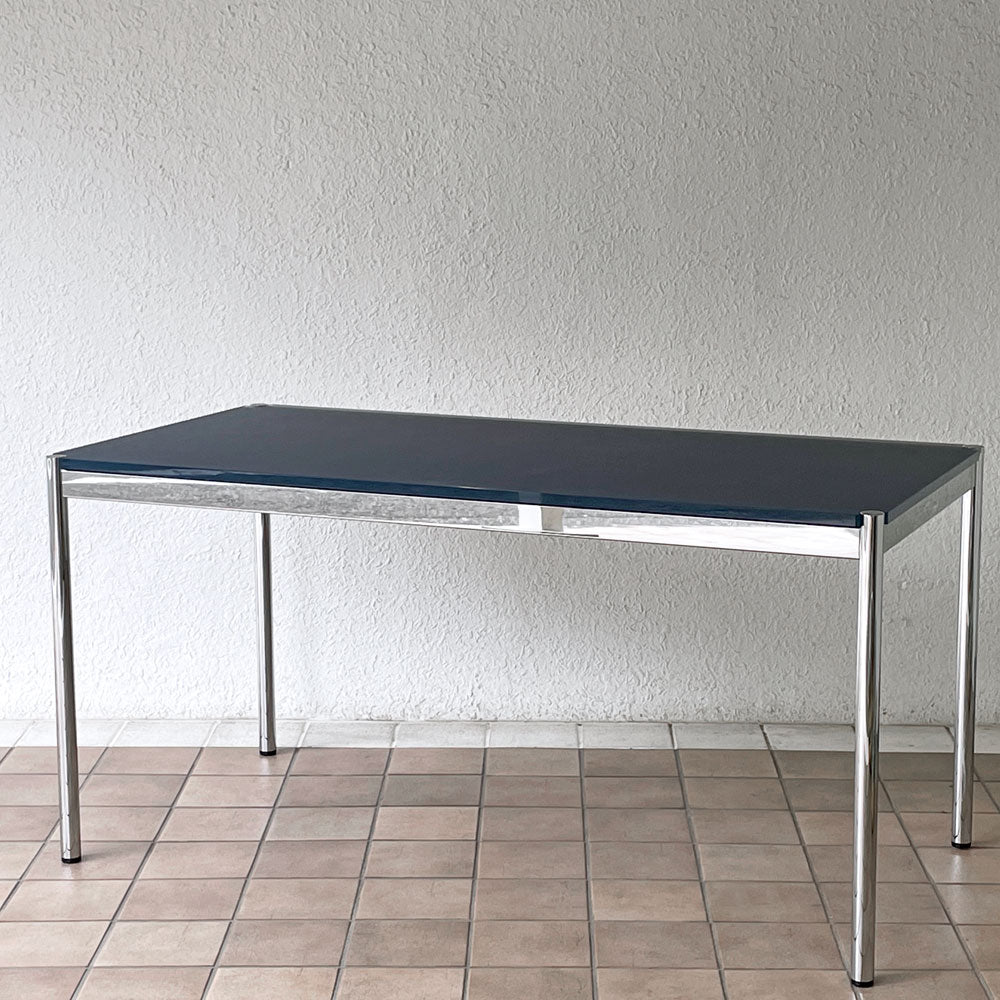【用賀店】USMハラー USM Haller モジュラーファニチャー Modular Furniture ハラーテーブル ワークテーブル W150 ガラス天板 ブルー系 スイス 買取させていただきました。