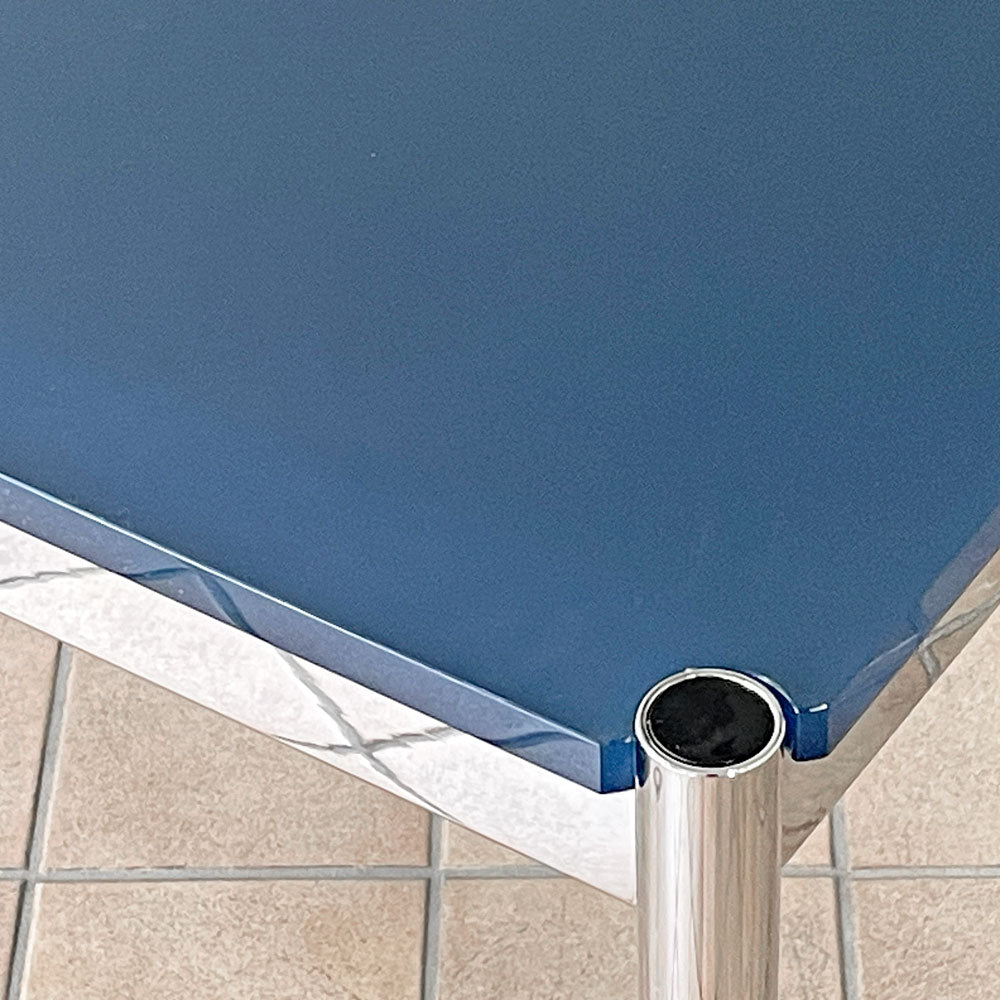 USMハラー USM Haller モジュラーファニチャー Modular Furniture ハラーテーブル ワークテーブル W150 ガラス天板 ブルー系 スイス～空間を格上げする特別な一台～