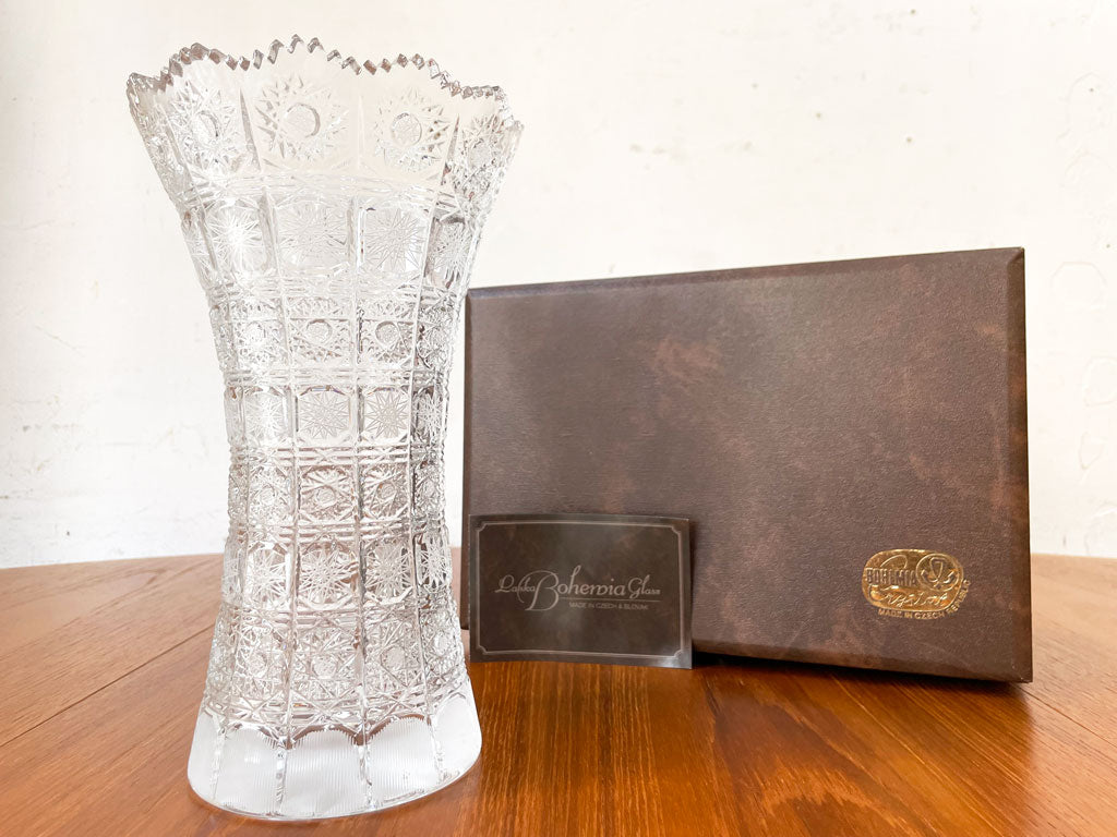 ラスカボヘミアガラス Laska Bohemian Glass フラワーベース 花瓶 クリスタルガラス チェコ 箱付き 中古品 買い取りしました。