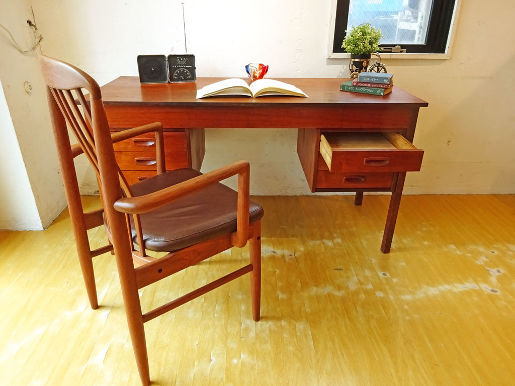 デンマークビンテージ Danish Vintage チーク材 両袖デスク パーソナルデスク 北欧家具 Teak Double sleeve desk ～ 北欧の香りが漂う贅沢なデスク ～