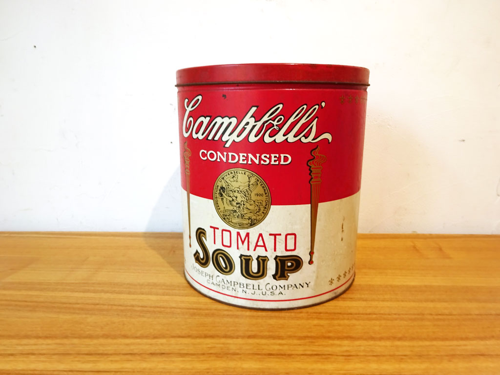 US ビンテージ キャンベル Campbell's トマトスープ 缶 SOUP トラッシュボックス アンディ ウォーホル CHEINCO 店舗什器 中古品 買い取りしました。