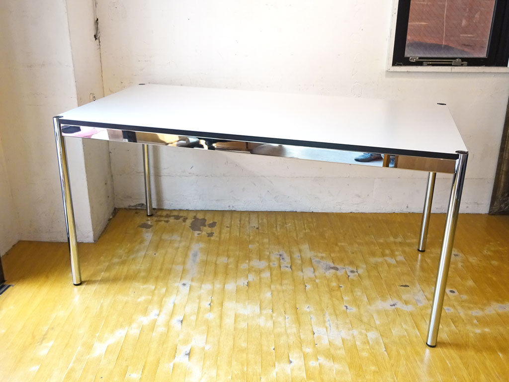 ハラーシステム USM Haller ハラーテーブル カンファレンス ワーキングテーブル ダイニングテーブル 幅150cm アジャスター 高さ調整機能付 ホワイト 下北沢店 中古品 買い取りしました。