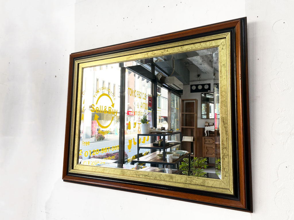 ヨーロピアンクラシカル European Classical バベレッドミラー BEVELLED MIRROR ウォールミラー 鏡 壁掛 ウッドフレーム イタリア  中古品 買い取りしました。
