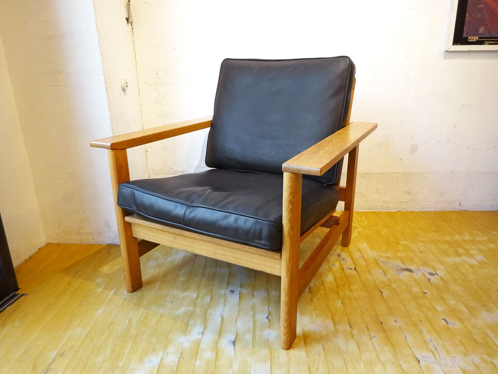 フレデリシア FREDERICIA 2451 イージーチェア ソーレン・ホルスト Soren Holst オーク無垢材 レザー ダークブラウン デンマーク 中古品 買い取りしました。