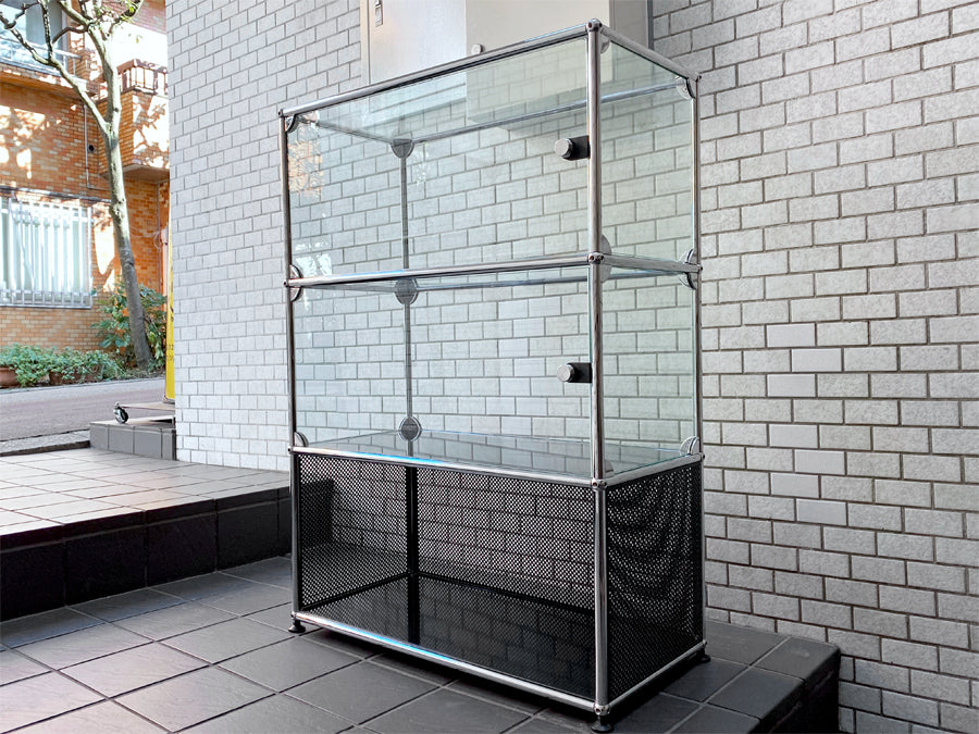 ユーエスエムハラー USM Haller モジュラーファニチャー Modular Furniture ハラーシステム ガラスキャビネット 3段 ガラスパネル 　中古品 買い取りしました。
