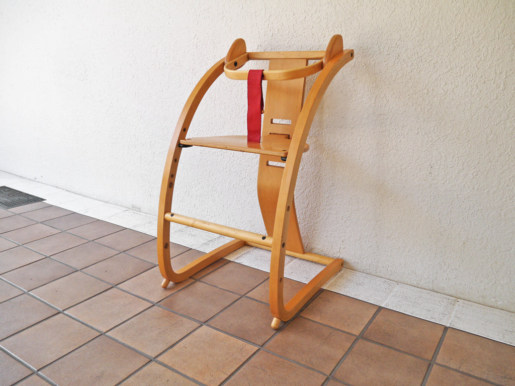 シン Shin イーチェア e-chair ベビーチェア キッズチェア 木馬 転倒防止パーツ ベビーガード付き 佐々木敏光 ナチュラル 新着商品 買い取りしました！