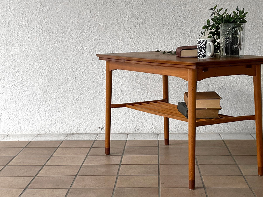 北欧ビンテージ Scandinavian Vintage コーヒーテーブル チーク材×ビーチ材 EX エクステンション マガジンラック 伸長式 ～ 経年が生む美しさ ～