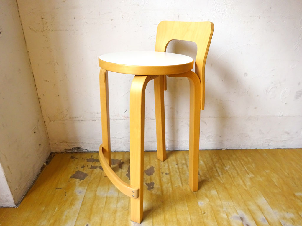 アルテック artek ハイチェア K65 HIGH CHAIR K65 バーチ材 ホワイトラミネート アルヴァ・アアルト フィンランド 北欧家具 B 下北沢店 中古品 買い取りしました。