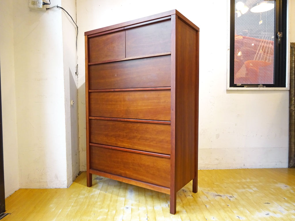 ケユカ KEYUCA ラダーチェスト ハイタイプ チェリーカラー 抽斗6杯 シンプルモダン ナチュラル 下北沢店 中古品 買い取りしました。