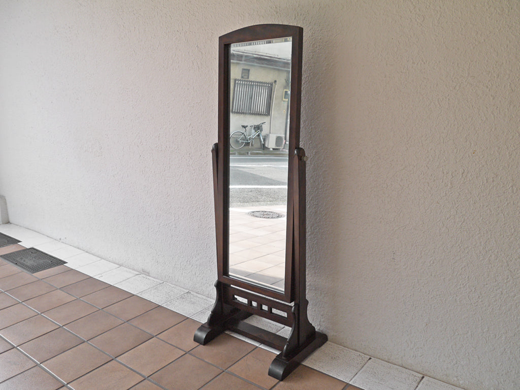 松本民芸家具 ミズメザクラ無垢材 A型 姿見 鏡台 スタンドミラー 全身鏡 水目桜 民藝 和モダン ◇ 新着商品 買い取りしました。