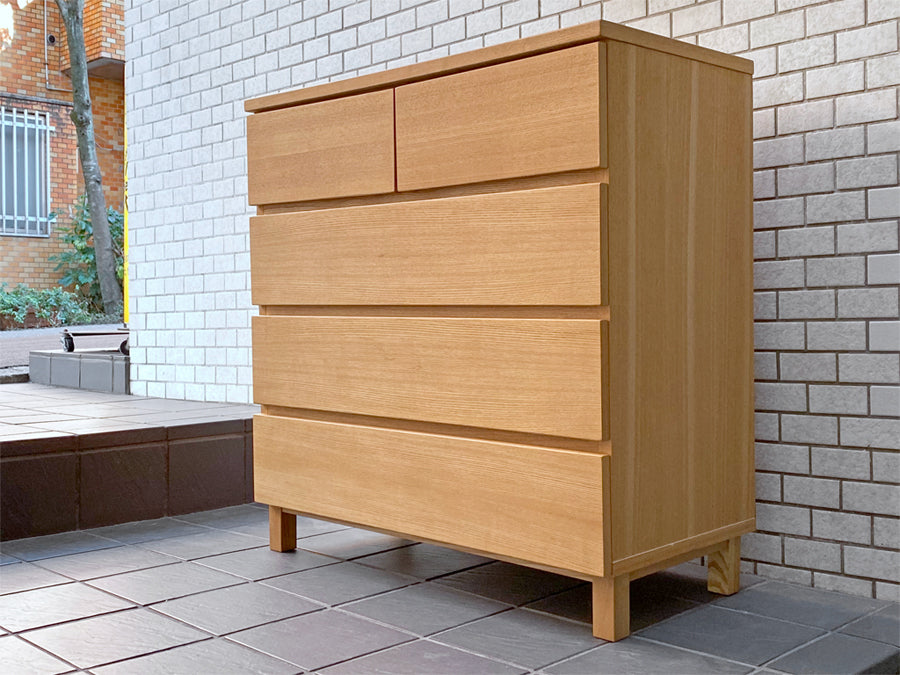無印良品 MUJI 木製チェスト ４段 タモ材 無垢材 ナチュラル 　中古品 買い取りしました。